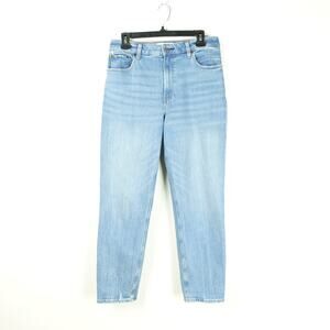 Abercrombie and Fitch Jeans SZ 28/6 Mom High Rise Relaxed Taper Stretch Cropped